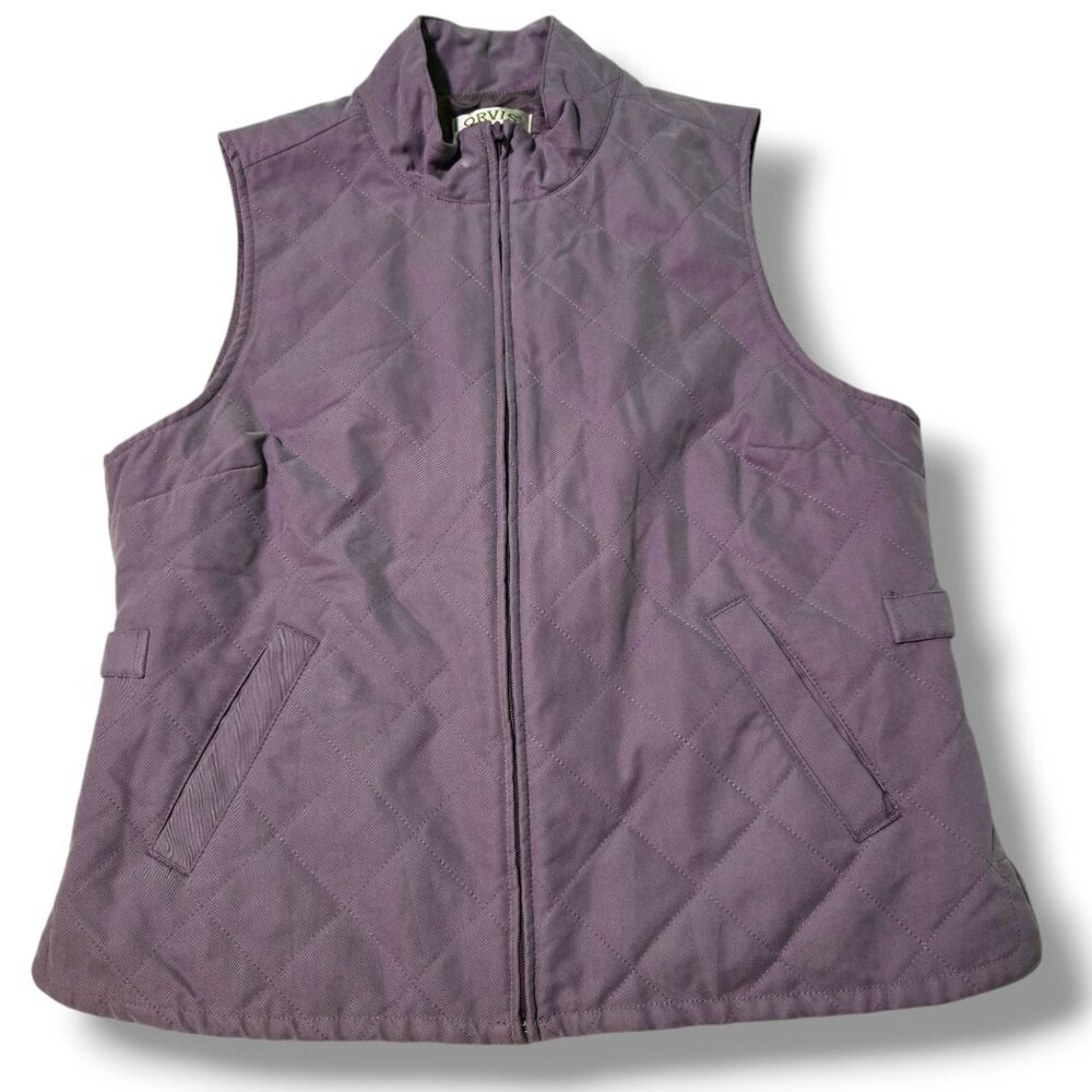 Orvis vest womens Small Purple quilted full-zip Outdoors